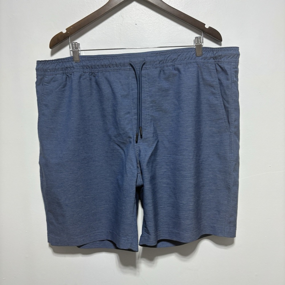 Copper And Oak Shorts Mens XXL Blue Elastic Waist Soft Knit Lined Quick Dry